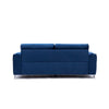 Wiena 79 Inch Sofa Velvet Upholstery Solid Pine Wood Blue and Chrome By Casagear Home BM309648