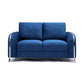 Wiena 59 Inch Loveseat, Velvet Upholstery, Solid Pine Wood, Blue and Chrome By Casagear Home