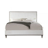 Aren King Bed Light Gray Fabric Upholstery Crisp White and Smooth Brown By Casagear Home BM309658