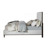 Aren Queen Bed Light Gray Fabric Upholstery Crisp White and Smooth Brown By Casagear Home BM309659