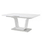 Kami 64-78 Inch Extendable Dining Table, Butterfly Leaf, U-Shaped, White  By Casagear Home