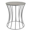 Ema 21 Inch Plant Stand Round Top Slatted Geometric Frame Silver Finish By Casagear Home BM309692