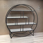 49 Inch 4 Tier Metal Plant Stand with Shelves Round Black Metal Frame By Casagear Home BM309721