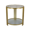 Lee 20 Inch Plant Stand Round White Marble Top Open Metal Frame Gold By Casagear Home BM309756