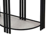 Wini Plant Stand Set of 2 Half Round Top with Curved Edges Black Metal By Casagear Home BM309759