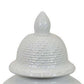 Bryan 24 Inch Ceramic Temple Jar Geometric Print Finial Top White By Casagear Home BM309934