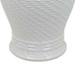 Bryan 18 Inch Ceramic Temple Jar Geometric Print Finial Top White By Casagear Home BM309935