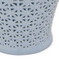 Deni 20 Inch Temple Jar Ceramic Blue White Floral Cut Out Design with Lid By Casagear Home BM309953