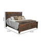 Brun King Size Bed Pine Wood Frame Planked Design Dark Rustic Brown By Casagear Home BM309973