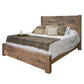 Umey King Size Bed Mango Wood with Grain Details Two Tone Rustic Brown By Casagear Home BM309977