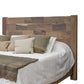 Umey King Size Bed Mango Wood with Grain Details Two Tone Rustic Brown By Casagear Home BM309977