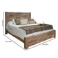 Umey King Size Bed Mango Wood with Grain Details Two Tone Rustic Brown By Casagear Home BM309977