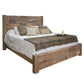 Umey Queen Size Bed, Mango Wood with Grain Details, Two Tone Rustic Brown By Casagear Home