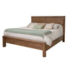 Olum King Size Bed Mango Wood Grain Details Rounded Edges Rustic Brown By Casagear Home BM309980