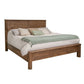 Olum Queen Size Bed, Mango Wood, Grain Details, Rounded Edges, Rustic Brown By Casagear Home