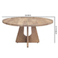 Umey 59 Inch Dining Table Parota and Mango Wood Grains Round Top Brown By Casagear Home BM309982