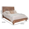 Neuv Queen Size Bed Mango and Parota Wood Grain Details Rustic Brown By Casagear Home BM309984