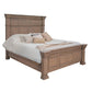 Riel King Size Bed, Solid Pine Wood with Molded Details, Wire Brushed Brown By Casagear Home