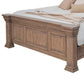 Riel Queen Size Bed Solid Pine Wood Molded Details Wire Brushed Brown By Casagear Home BM309986