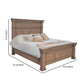 Riel Queen Size Bed Solid Pine Wood Molded Details Wire Brushed Brown By Casagear Home BM309986