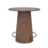 Kohl 39 Inch Bistro Table Round Top Mango Wood Gold Iron Footrest By Casagear Home BM309987