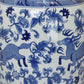 Gloomy 15 Inch Decorative Jar Ceramic Frame Blue and White Floral Print By Casagear Home BM310024