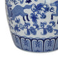 Gloomy 15 Inch Decorative Jar Ceramic Frame Blue and White Floral Print By Casagear Home BM310024