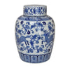 Gloomy 15 Inch Decorative Jar Ceramic Frame Blue and White Floral Print By Casagear Home BM310024