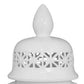 Paul 34 Inch Pierced Temple Jar with Lid Intricate Pattern Ceramic White By Casagear Home BM310040