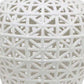 Paul 20 Inch Pierced Temple Jar with Lid Intricate Pattern Ceramic White By Casagear Home BM310042