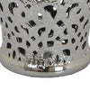 Koel 19 Inch Temple Ginger Jar Pierced Details Dome Lid Ceramic Silver By Casagear Home BM310097