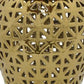 20 Inch Temple Jar Pierced Details Dome Lid Ceramic Gold Finish By Casagear Home BM310131