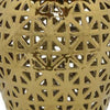 20 Inch Temple Jar Pierced Details Dome Lid Ceramic Gold Finish By Casagear Home BM310131