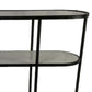 40 Inch Plant Stand Table Open Metal Frame 2 Glass Shelves Black Finish By Casagear Home BM310142