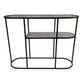 40 Inch Plant Stand Table Open Metal Frame 2 Glass Shelves Black Finish By Casagear Home BM310142