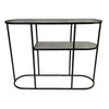 40 Inch Plant Stand Table Open Metal Frame 2 Glass Shelves Black Finish By Casagear Home BM310142