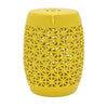 Vol 18 Inch Plant Stand Table Stool Cut Out Details Drum Shape Yellow By Casagear Home BM310153