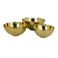 Bonz Set of 3 Bowls Unique Top Shape Round Base Gold Metal Finish By Casagear Home BM310158