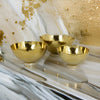 Bonz Set of 3 Bowls Unique Top Shape Round Base Gold Metal Finish By Casagear Home BM310158