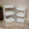 30 Inch Plant Stands Set of 2, Open Metal Frame, 6 Square Baskets, White By Casagear Home