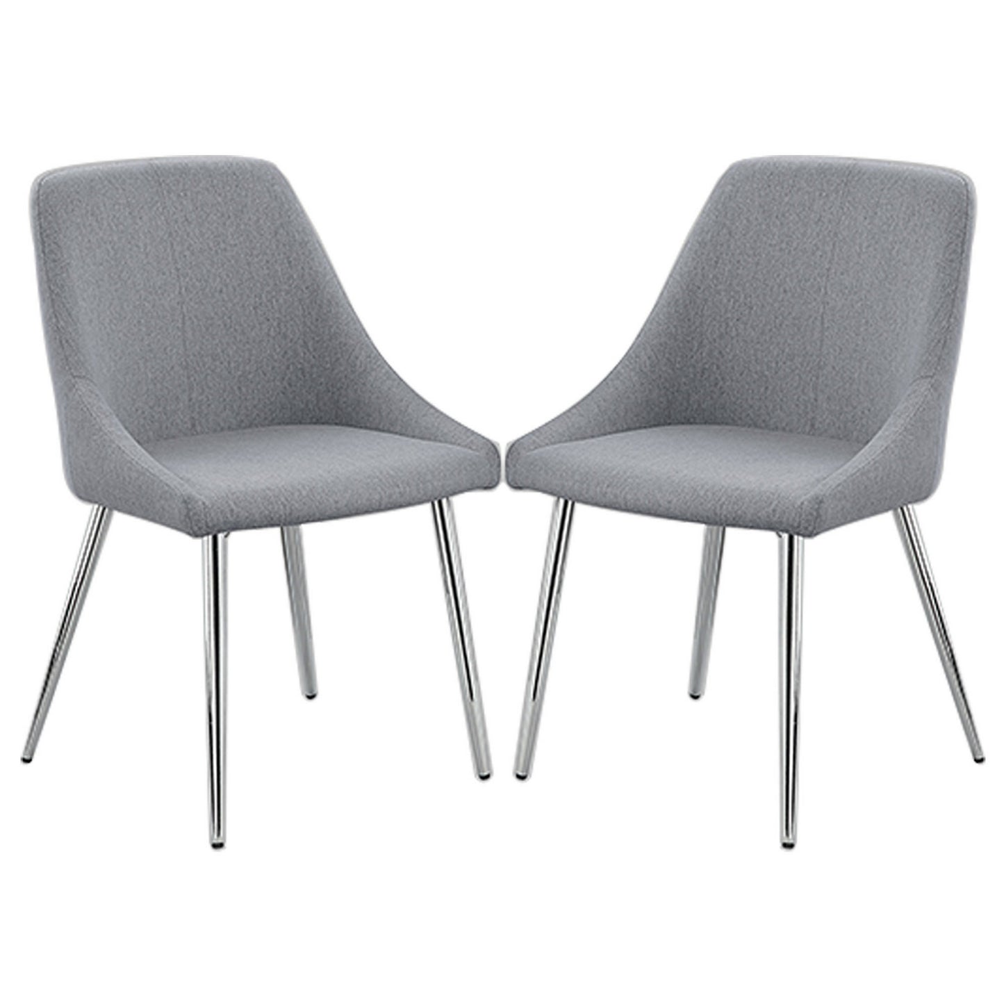 Kian 20 Inch Side Chair Set of 2 Tapered Legs Gray Fabric Upholstery By Casagear Home BM310192