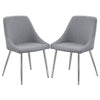 Kian 20 Inch Side Chair Set of 2 Tapered Legs Gray Fabric Upholstery By Casagear Home BM310192