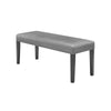 Brandon 46 Inch Bench Black Wood Frame Gray Fabric Upholstery By Casagear Home BM310193