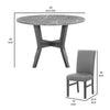 Skylar 5 Piece Dining Table Set Wood 4 Chairs Glitter Gray Faux Leather By Casagear Home BM310201