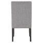 Amber 27 Inch Dining Side Chair Set of 2 Cushioned Gray Fabric Upholstery By Casagear Home BM310203