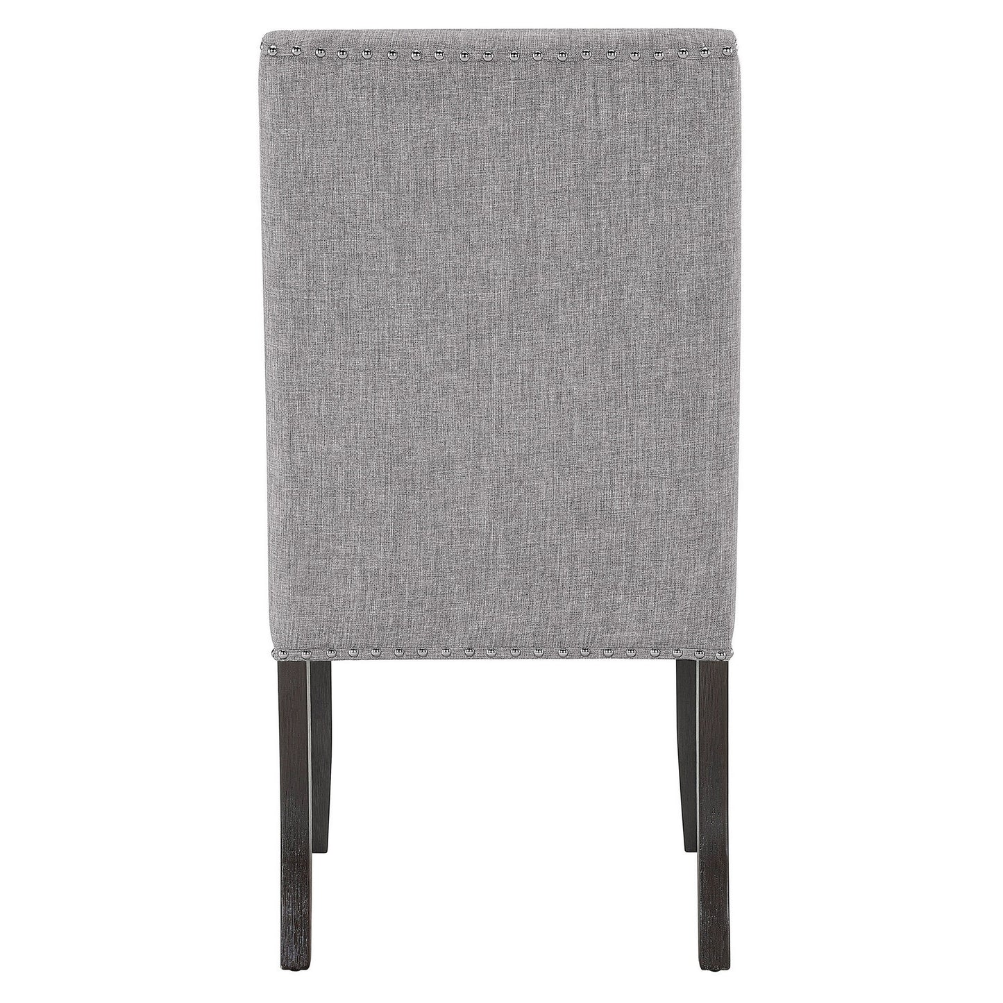 Amber 27 Inch Dining Side Chair Set of 2 Cushioned Gray Fabric Upholstery By Casagear Home BM310203