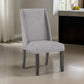 Amber 27 Inch Dining Side Chair Set of 2 Cushioned Gray Fabric Upholstery By Casagear Home BM310203