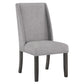 Amber 27 Inch Dining Side Chair Set of 2 Cushioned Gray Fabric Upholstery By Casagear Home BM310203