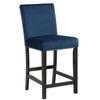 Jordan 5 Piece Counter Height Table Set 4 Chairs Wood Royal Blue Velvet By Casagear Home BM310208