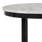 Jordan 42 Inch Round Counter Height Table Glass Top Wood White Black By Casagear Home BM310209